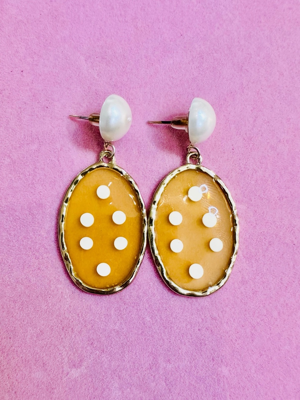 Pearl & Polka Dot Statement Earrings